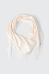 Triangular Satin Scarf with Lace Trim