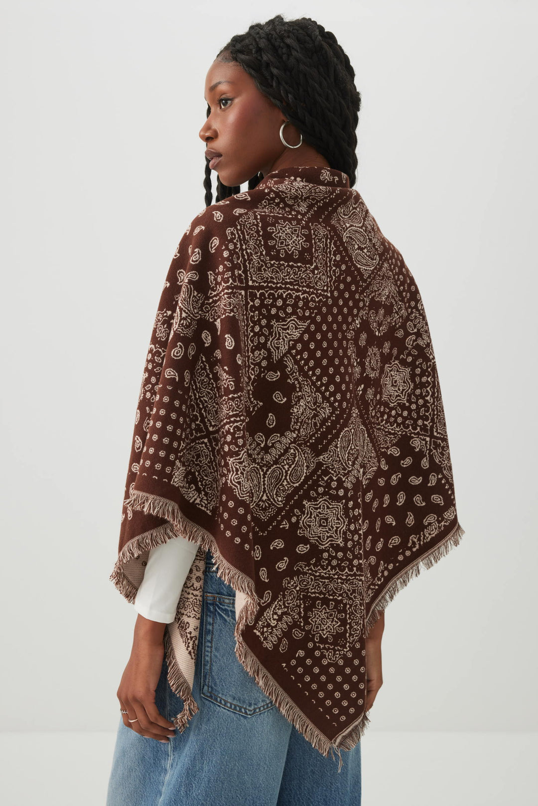 Poncho réversible à imprimé bandana
