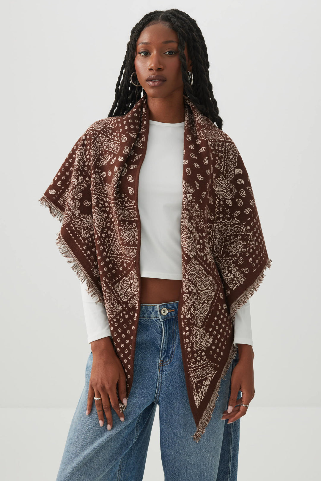Poncho réversible à imprimé bandana