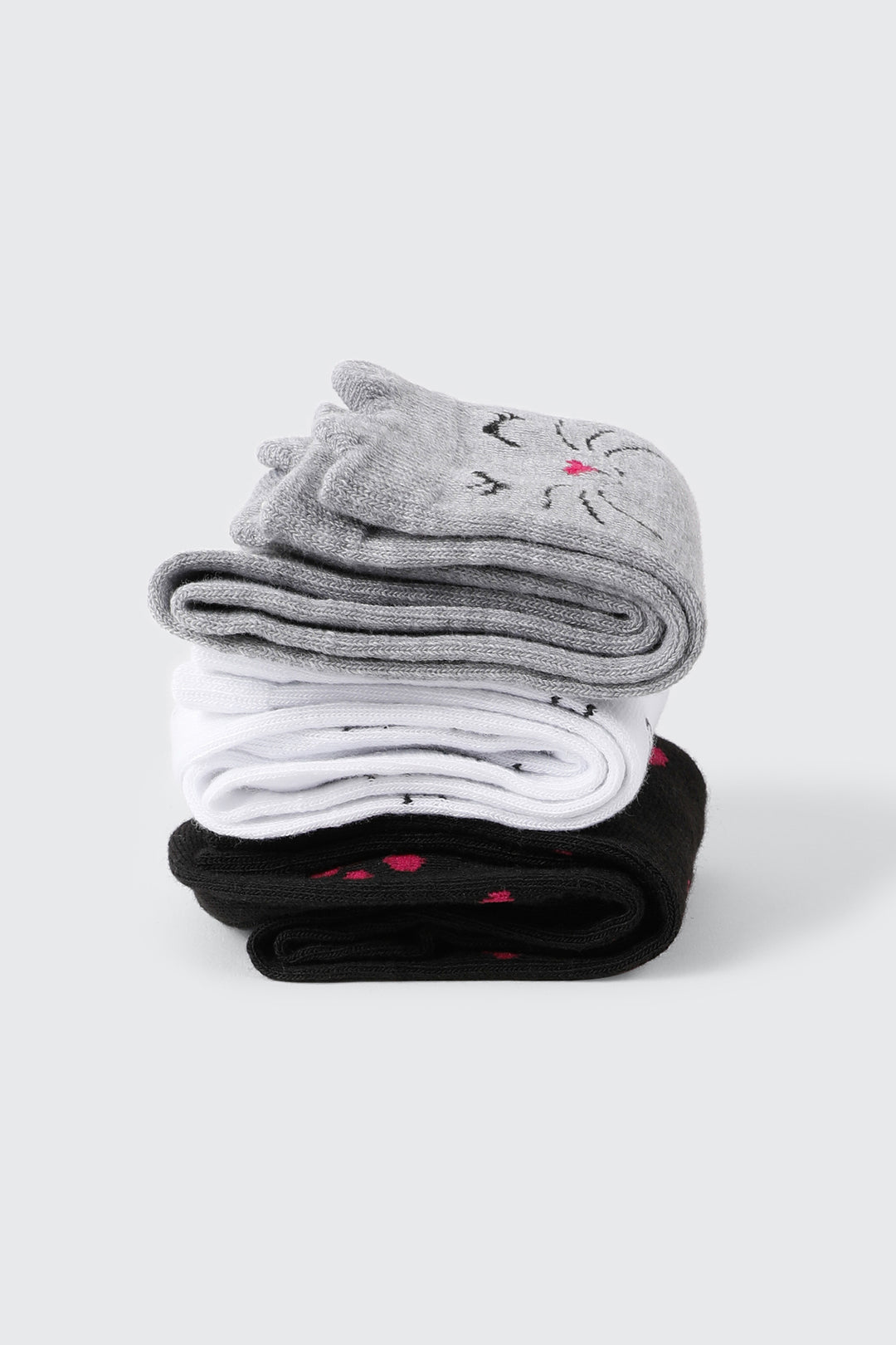 3-Pack Cat Crew Socks