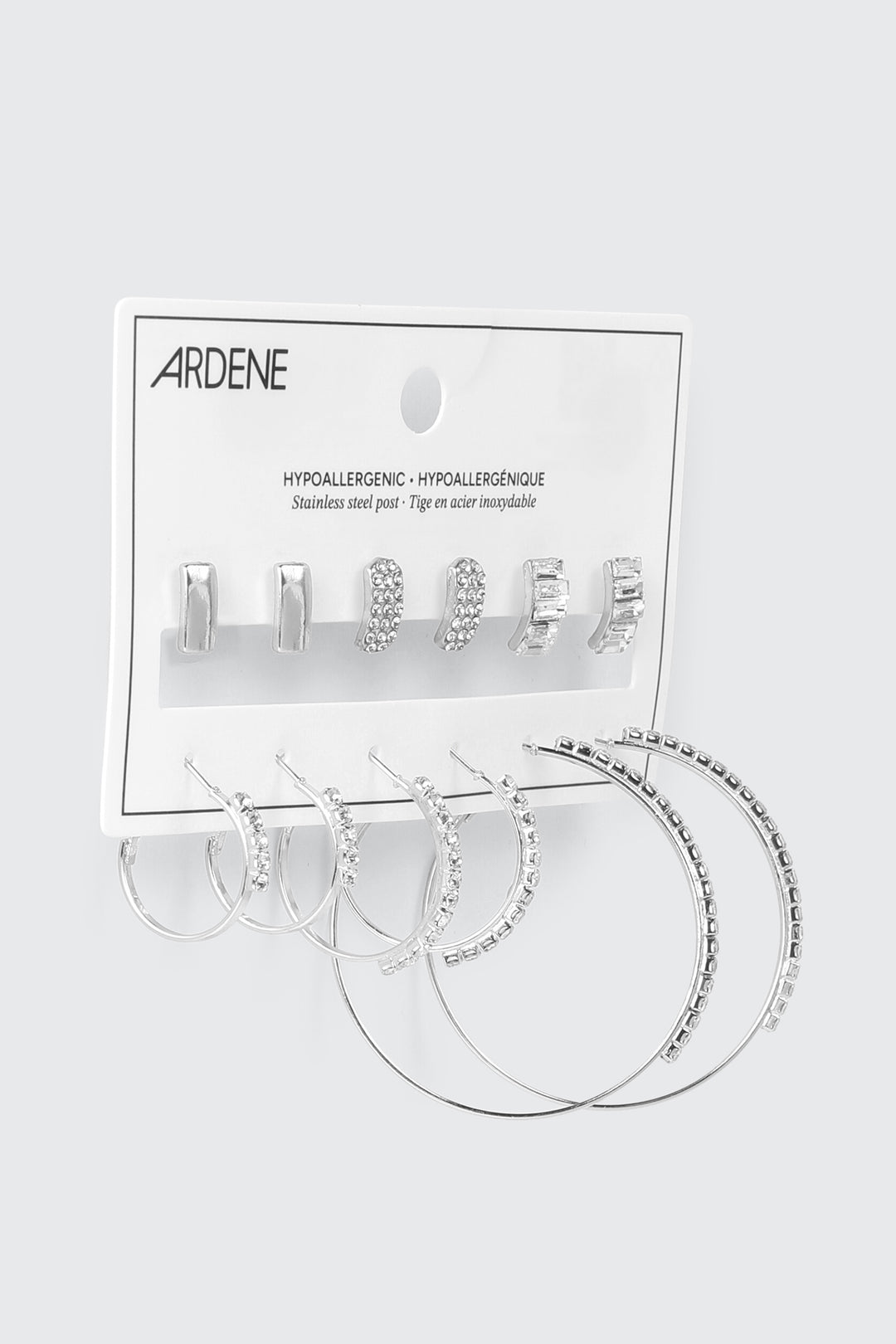 6 Pairs Hoop and Stud Earrings