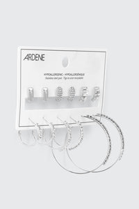 6 Pairs Hoop and Stud Earrings