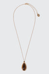 Collier avec pierre œil de chat ovale