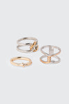 3-Pack Mixed Metal Rings