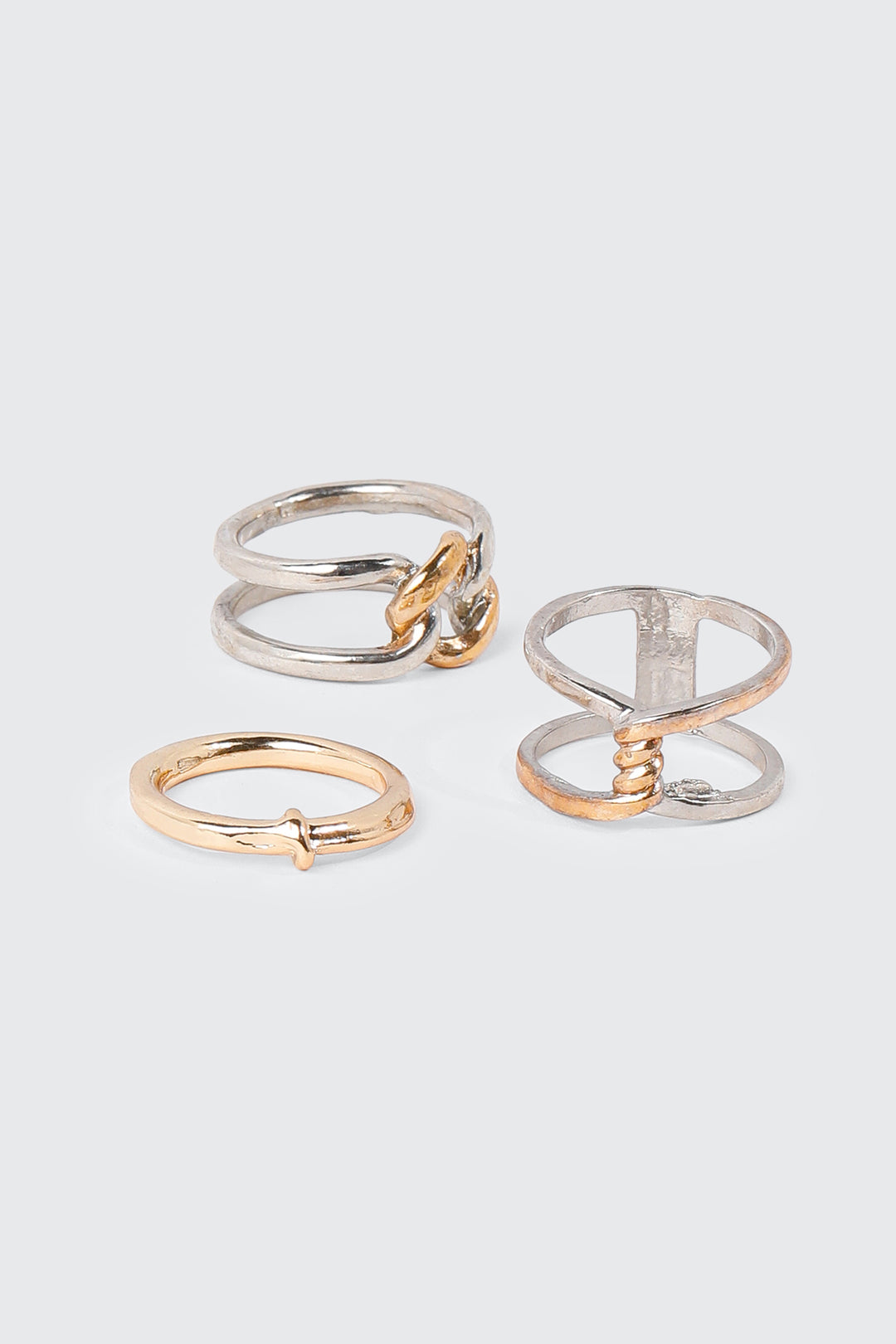 3-Pack Mixed Metal Rings