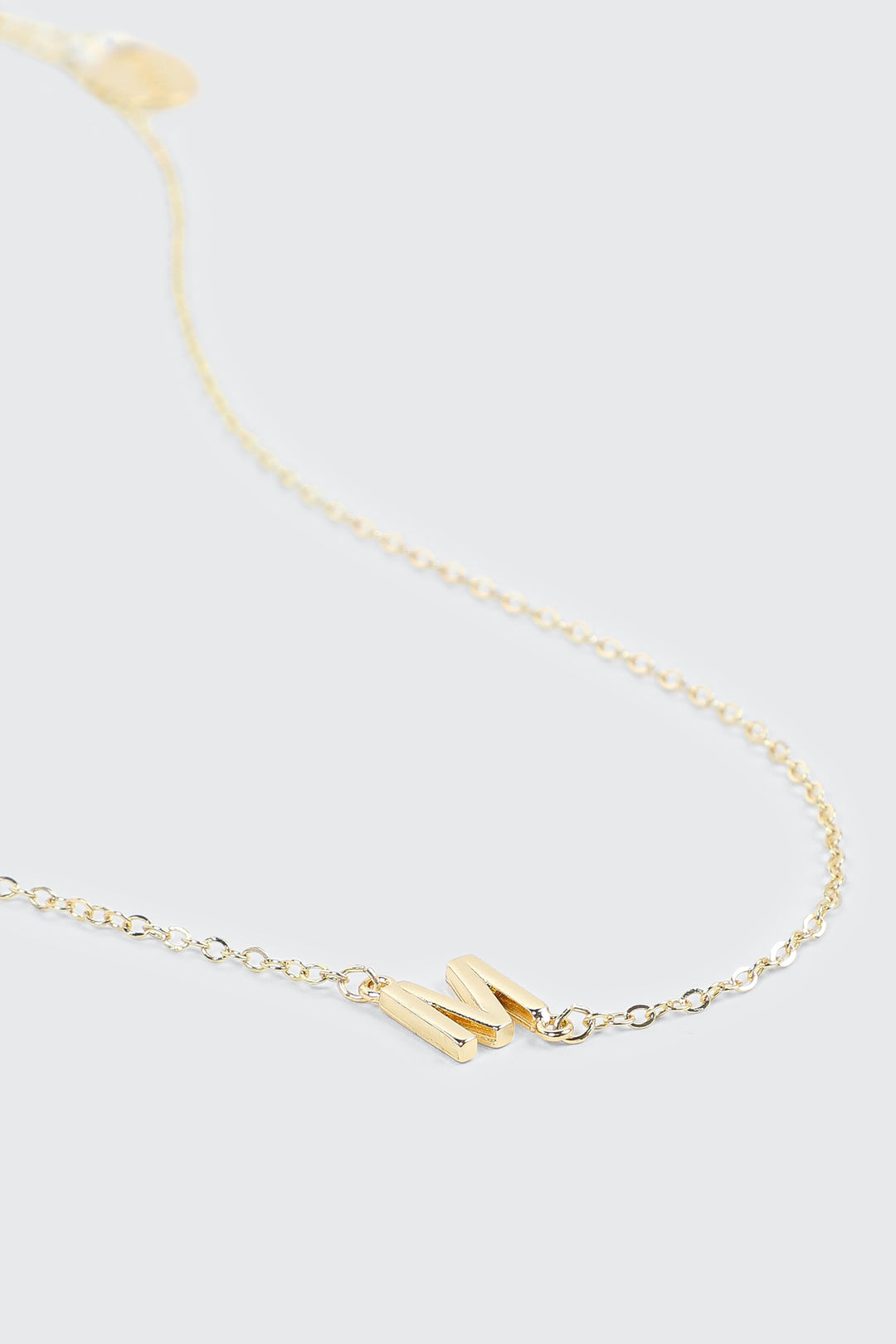 14K Gold Plated Initial M Necklace