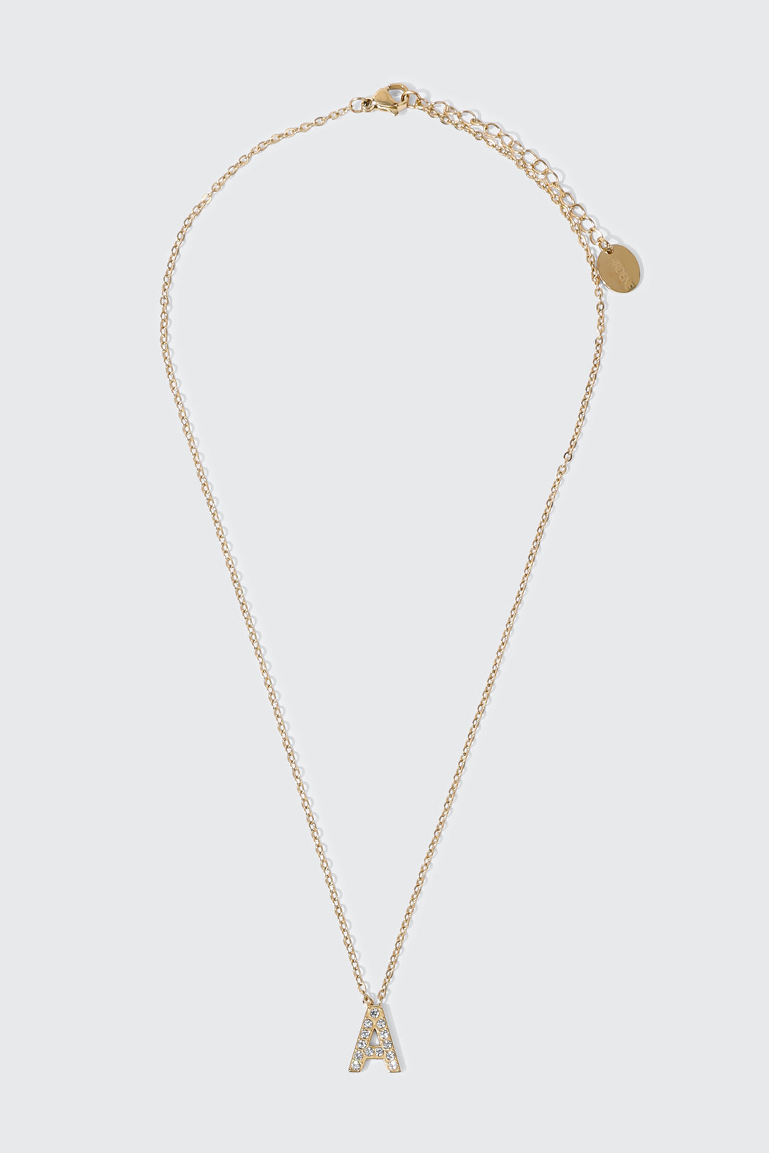 Collier initiale A plaqué or 14K