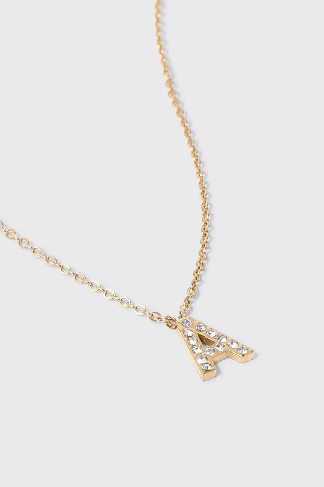 Collier initiale A plaqué or 14K