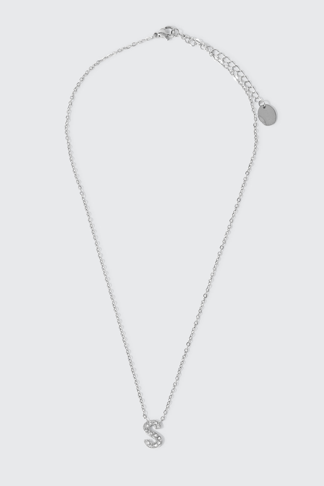 Collier initiale S en acier inoxydable
