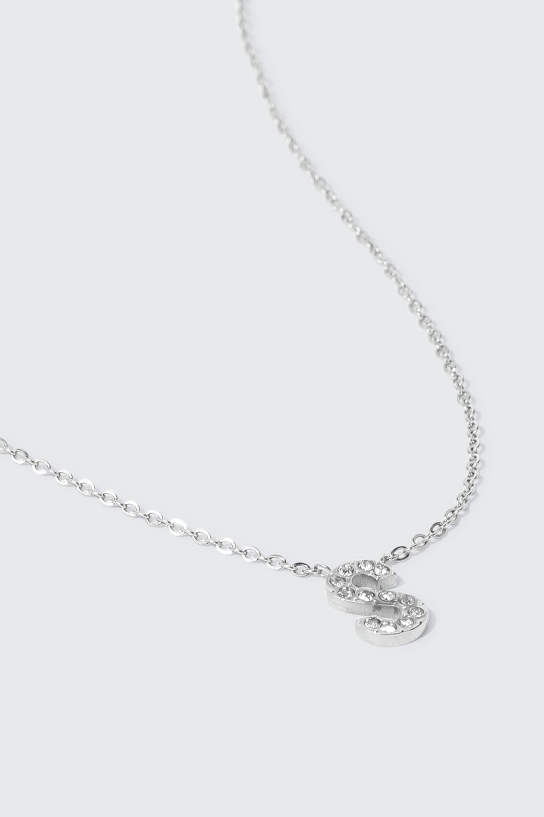 Collier initiale S en acier inoxydable