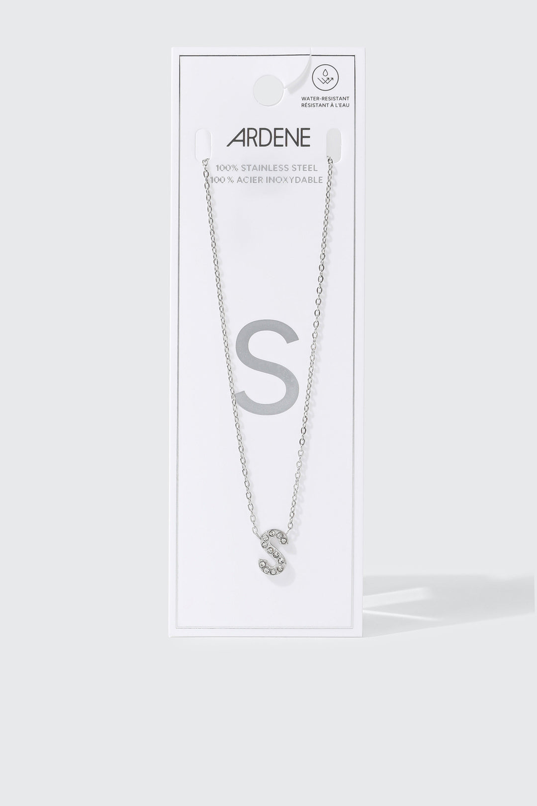 Collier initiale S en acier inoxydable