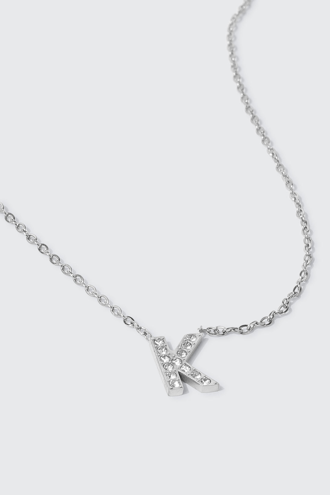 Stainless Steel Initial K Necklace