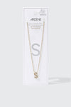 Collier initiale S plaqué or 14K