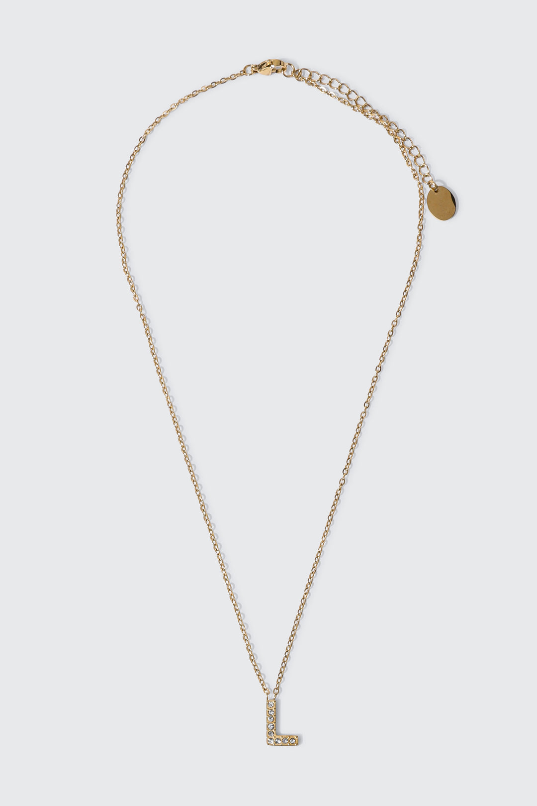Collier initiale L plaqué or 14K