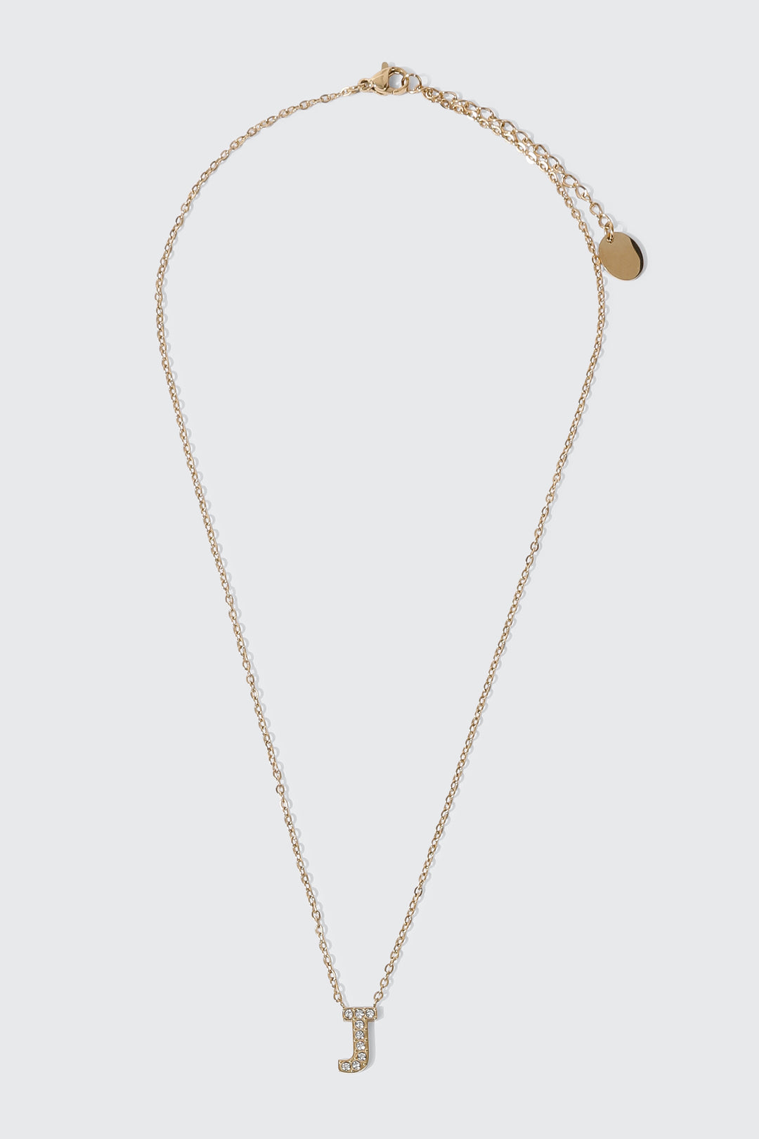 Collier initiale J plaqué or 14K