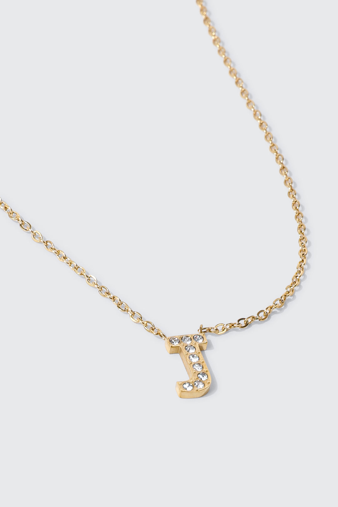 Collier initiale J plaqué or 14K