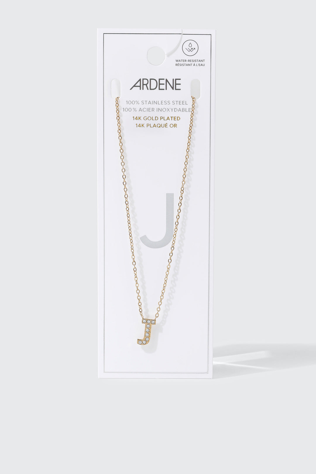 Collier initiale J plaqué or 14K