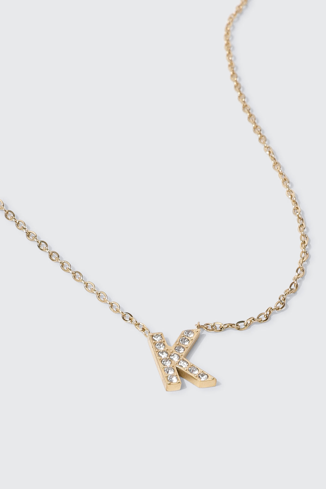 Collier initiale K plaqué or 14K