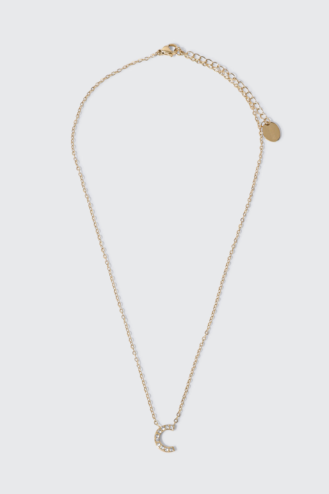 Collier initiale C plaqué or 14K