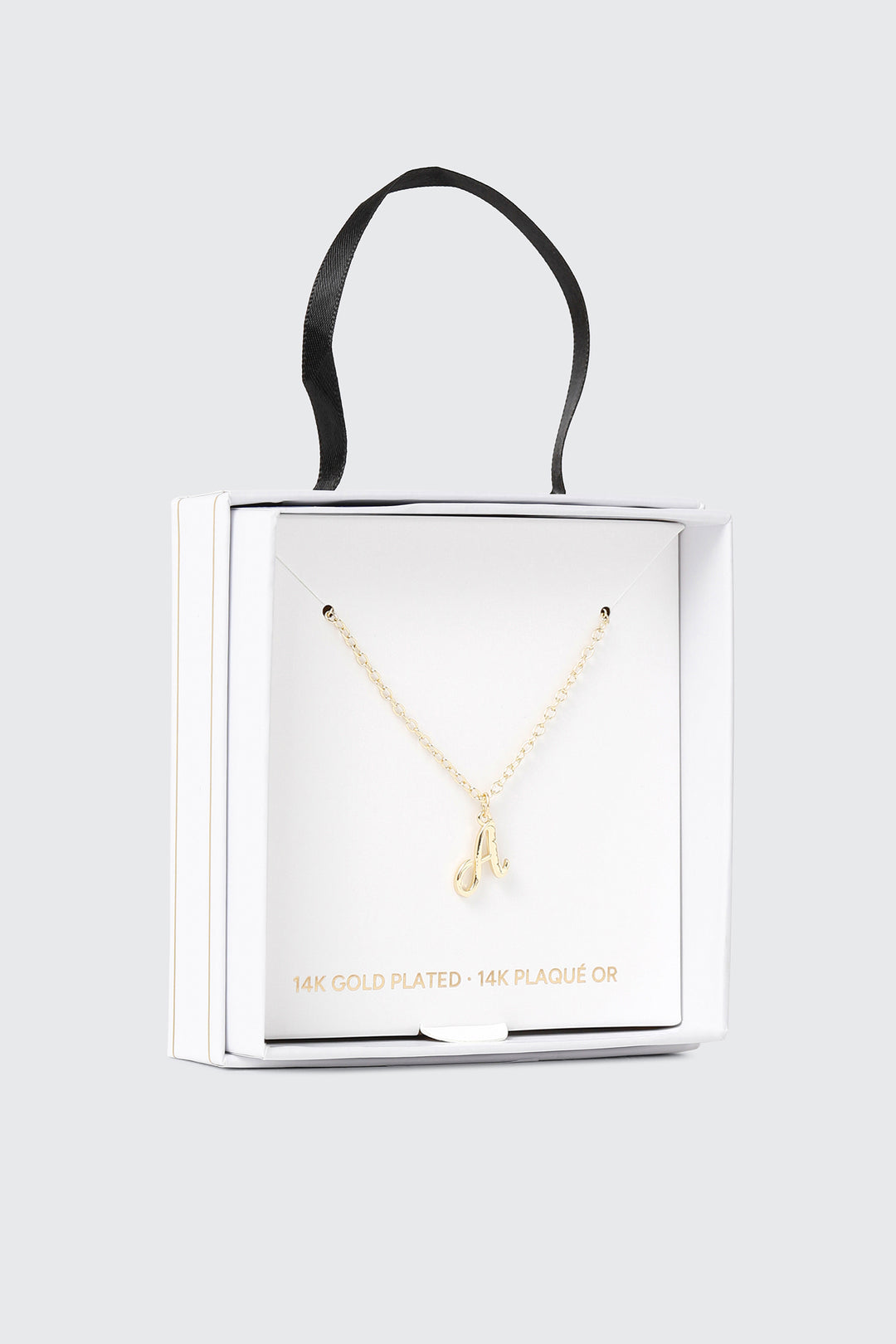 Collier initiale A plaqué or 14K