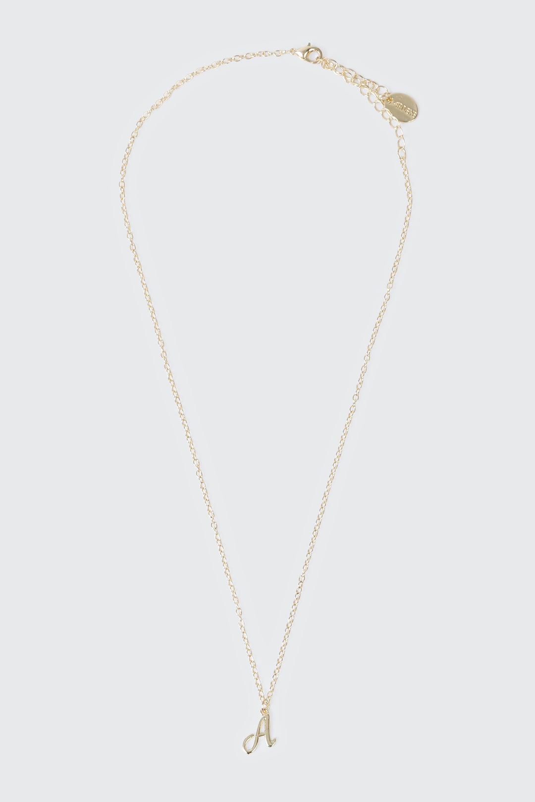 Collier initiale A plaqué or 14K