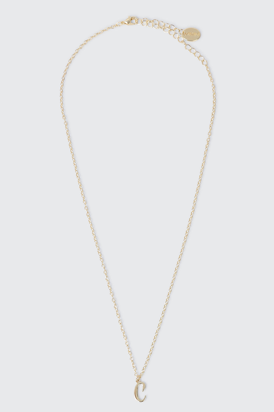 Collier initiale C plaqué or 14K