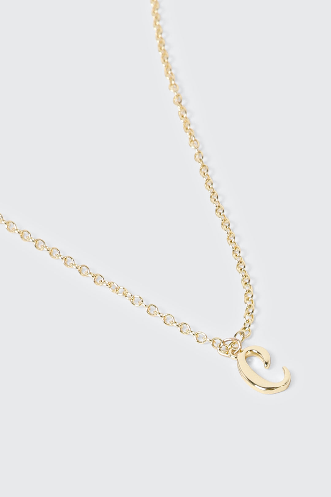 Collier initiale C plaqué or 14K