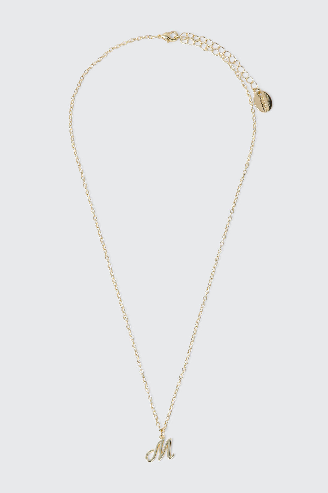 Collier initial M plaqué or 14K