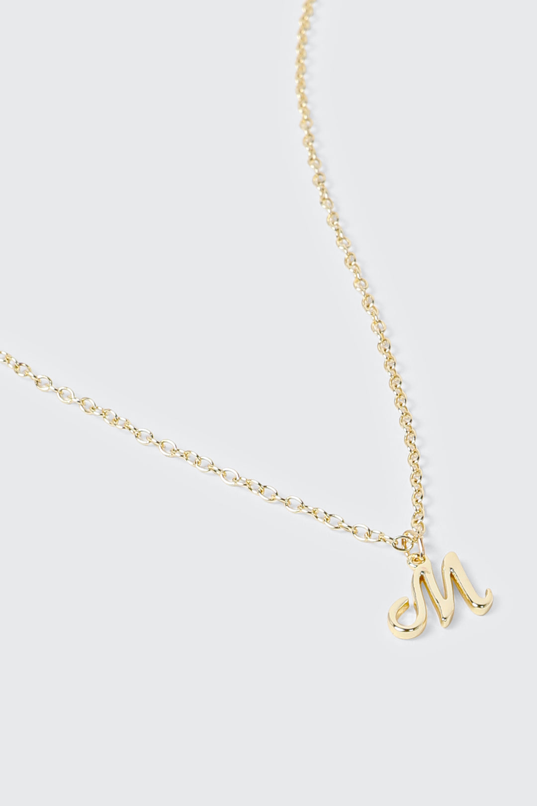 Collier initial M plaqué or 14K