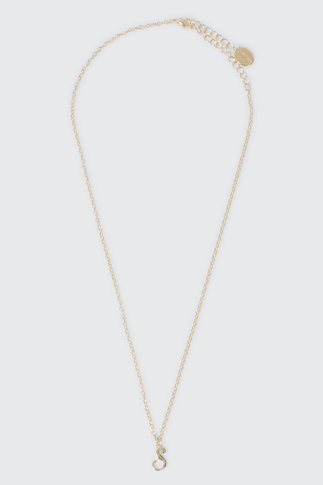 Collier initiale S plaqué or 14K