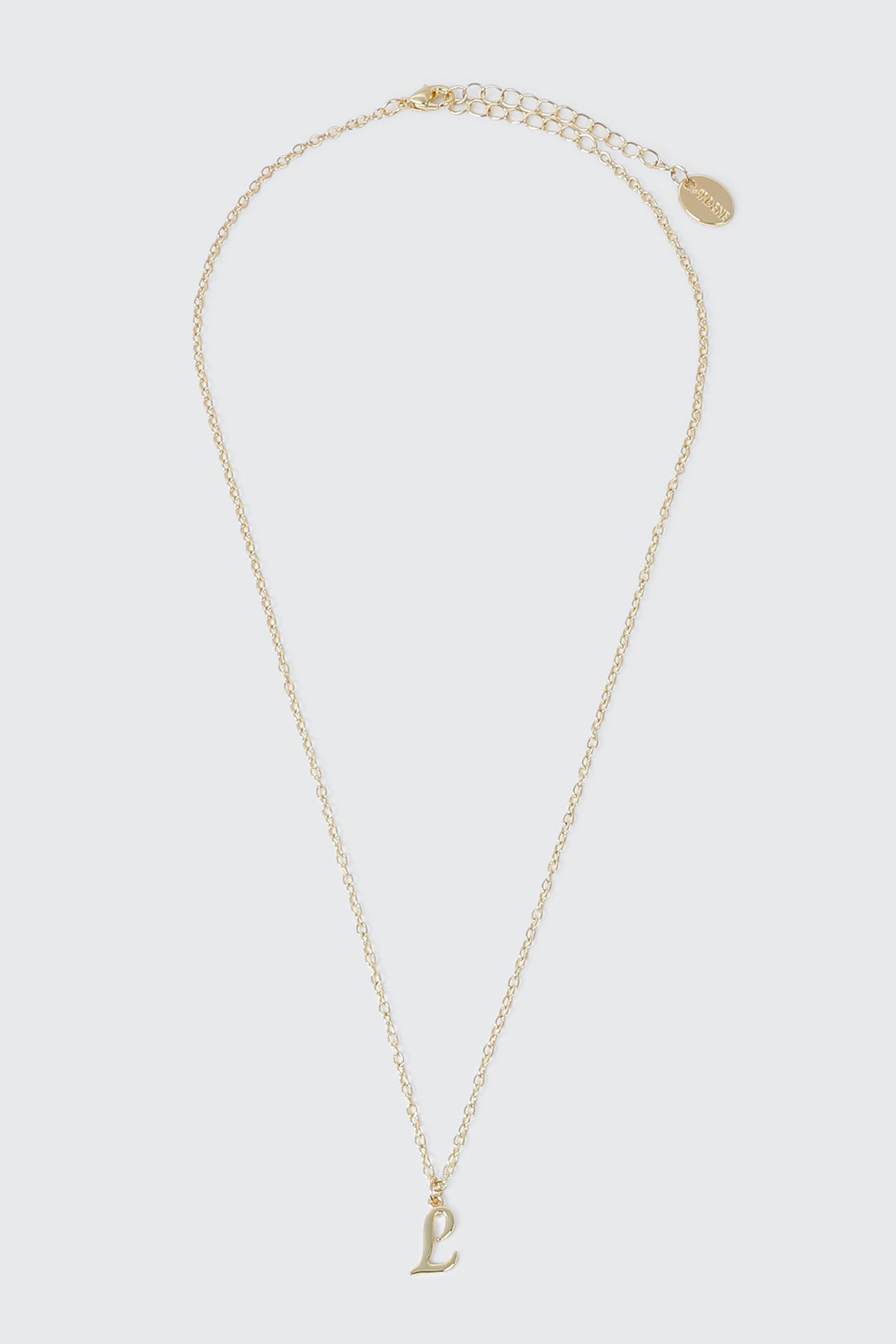 Collier initiale L plaqué or 14K