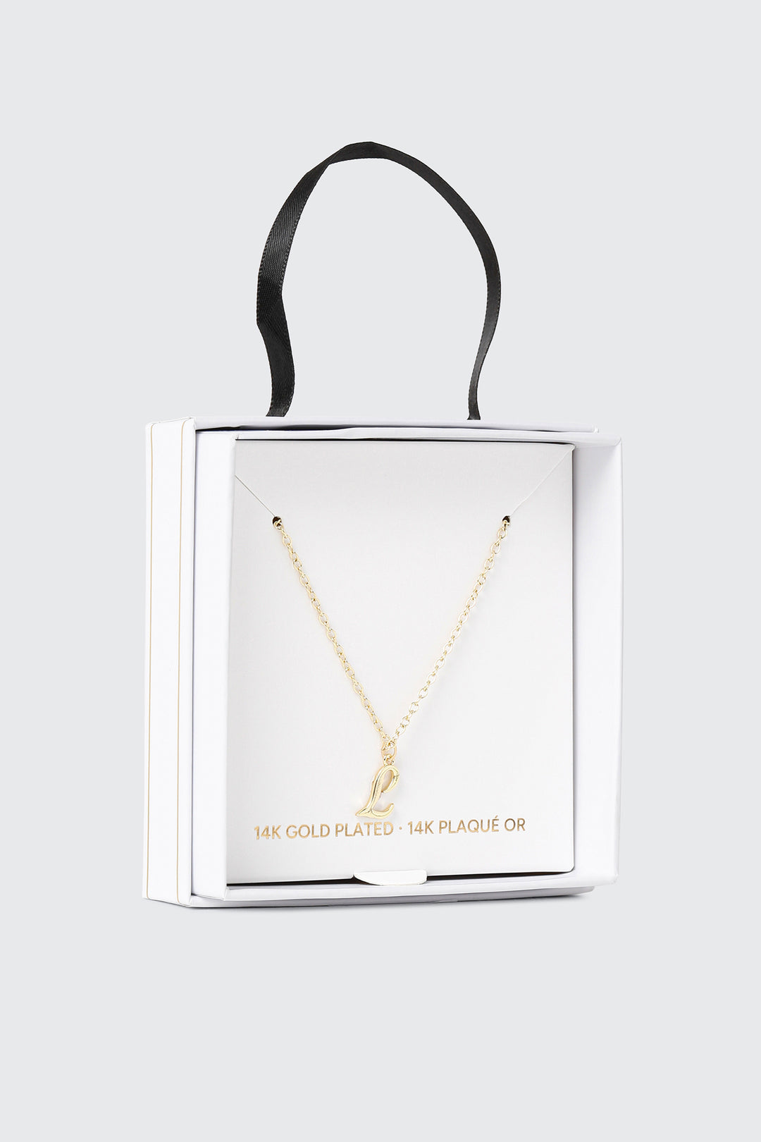 Collier initiale L plaqué or 14K
