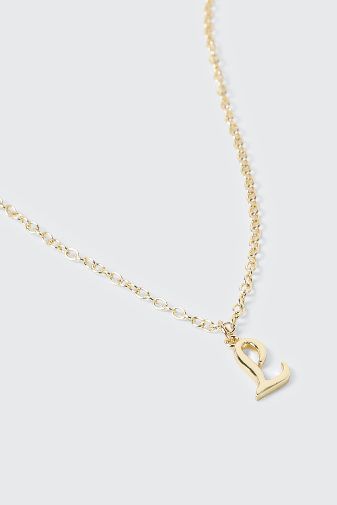 Collier initiale L plaqué or 14K