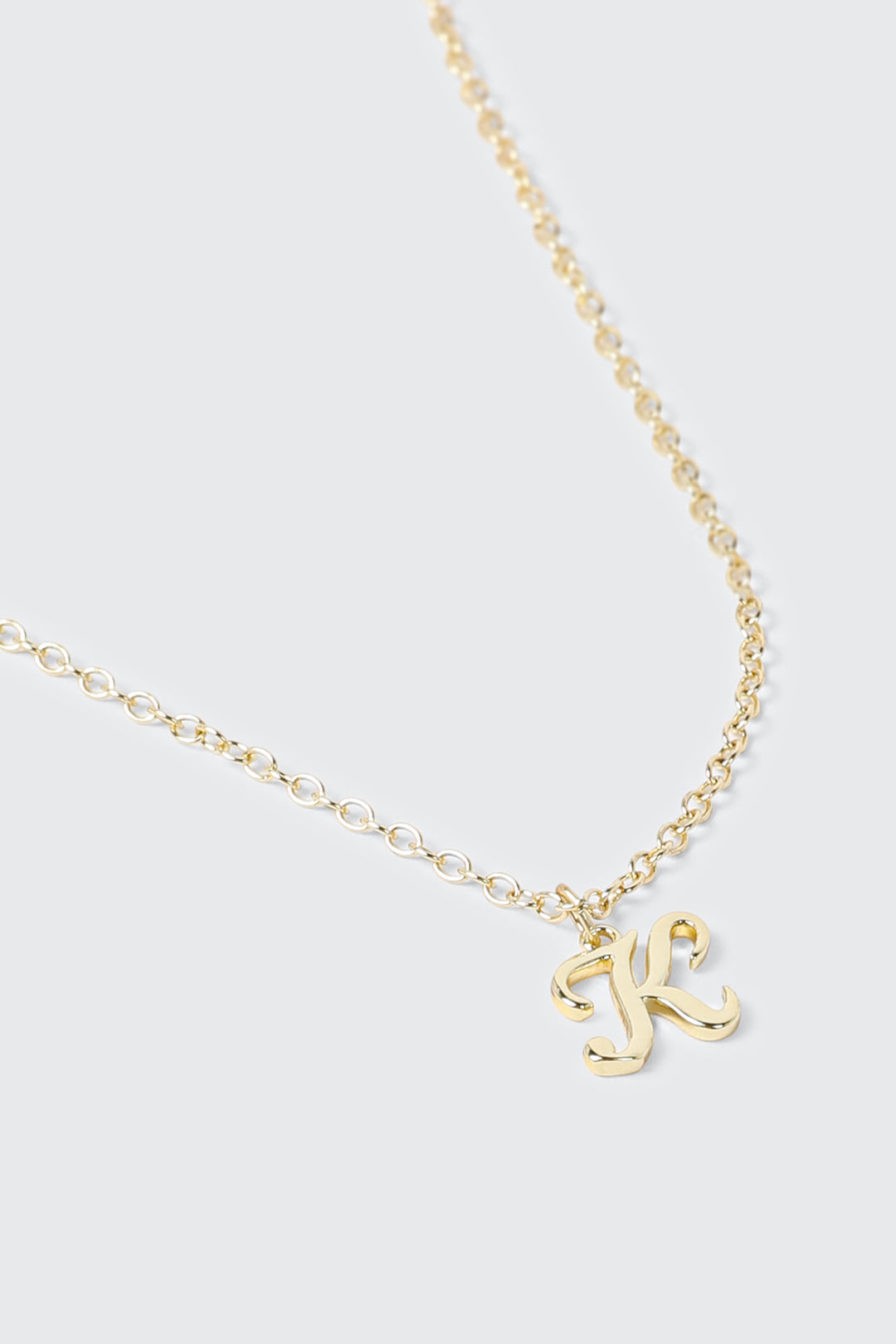 Collier initiale K plaqué or 14K
