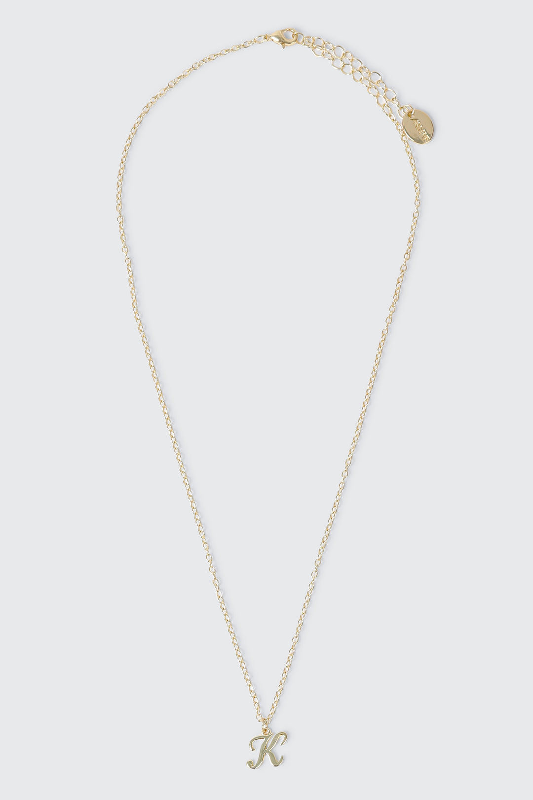 Collier initiale K plaqué or 14K