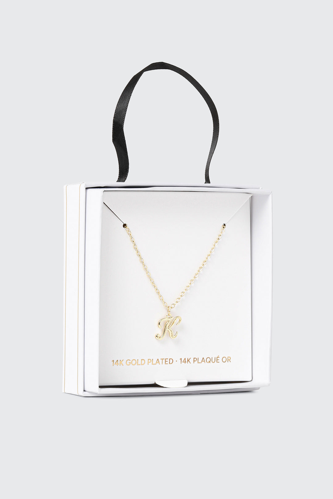 Collier initiale K plaqué or 14K