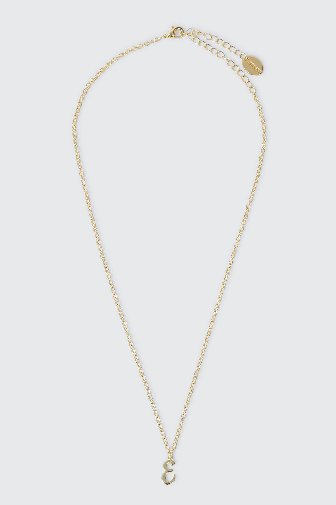 Collier initiale E plaqué or 14K