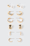 6-Pack Pearl Hoop Earrings