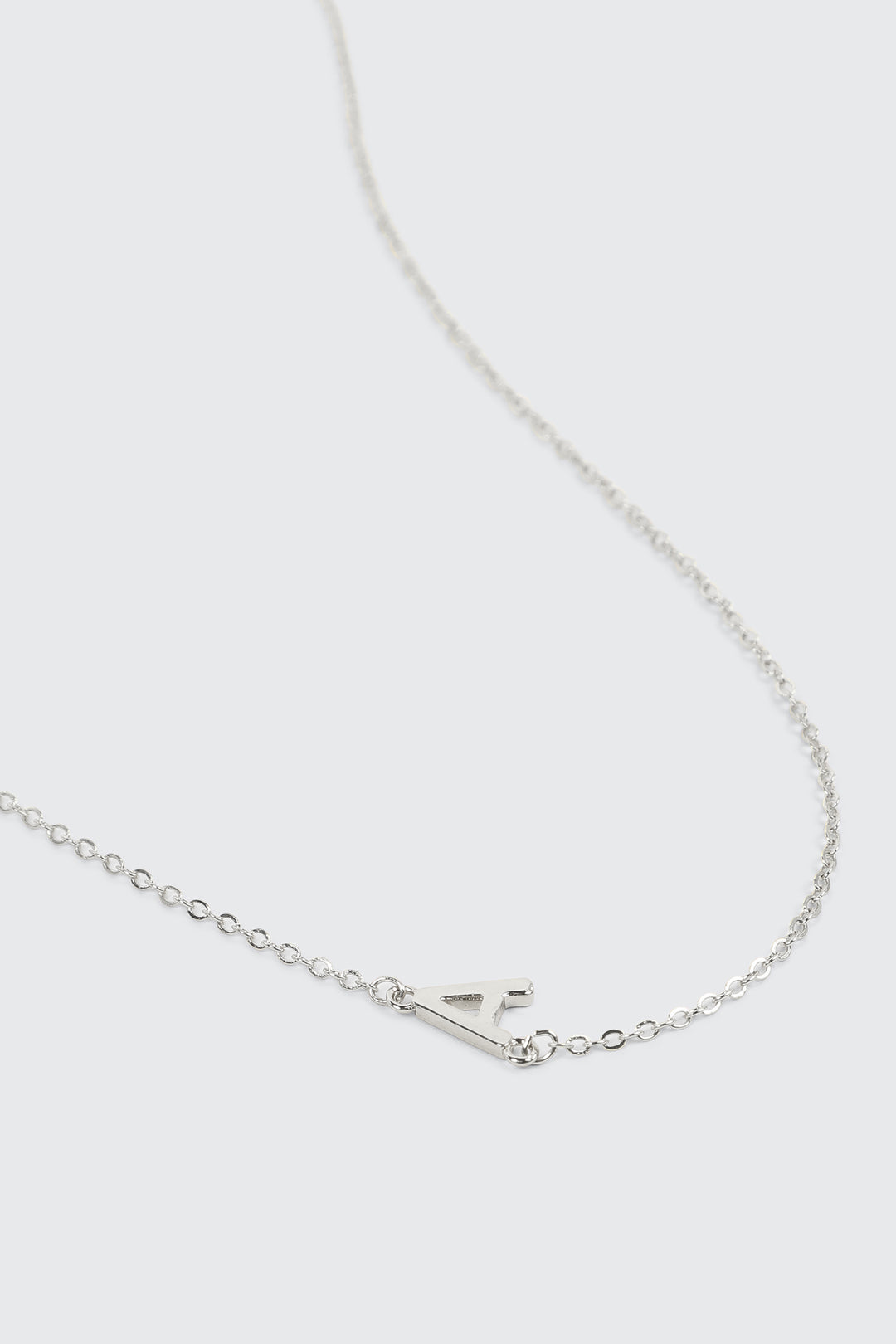 14K White Gold Plated Initial A Necklace