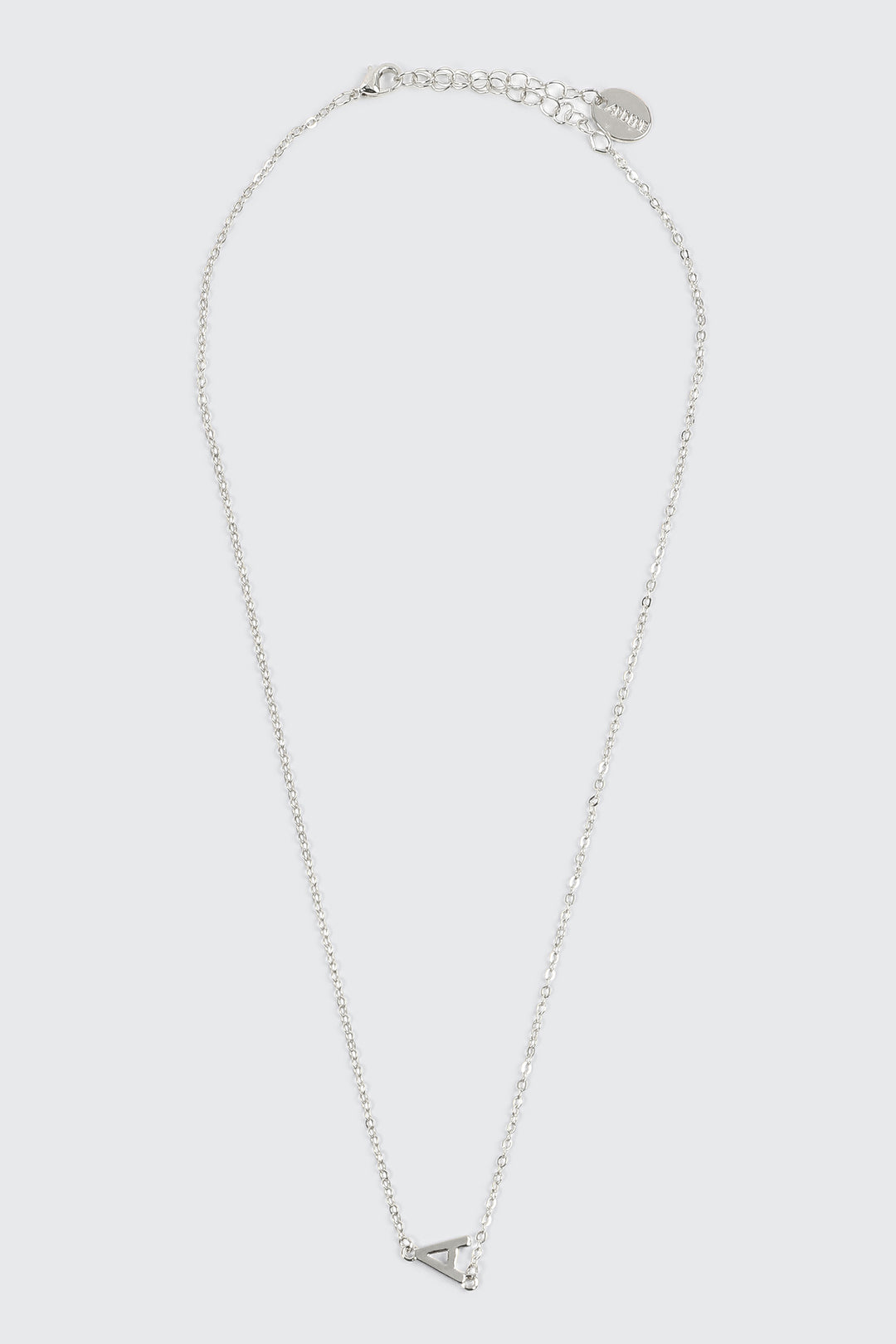 14K White Gold Plated Initial A Necklace
