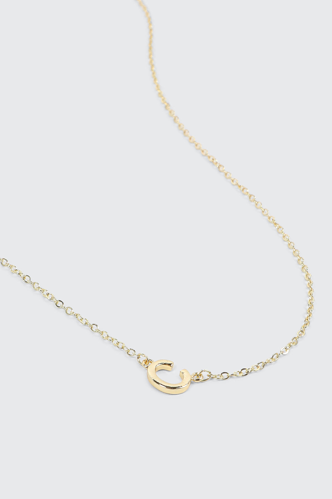 Collier initiale C plaqué or 14K
