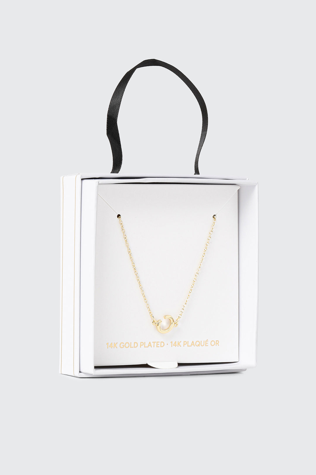 Collier initiale C plaqué or 14K