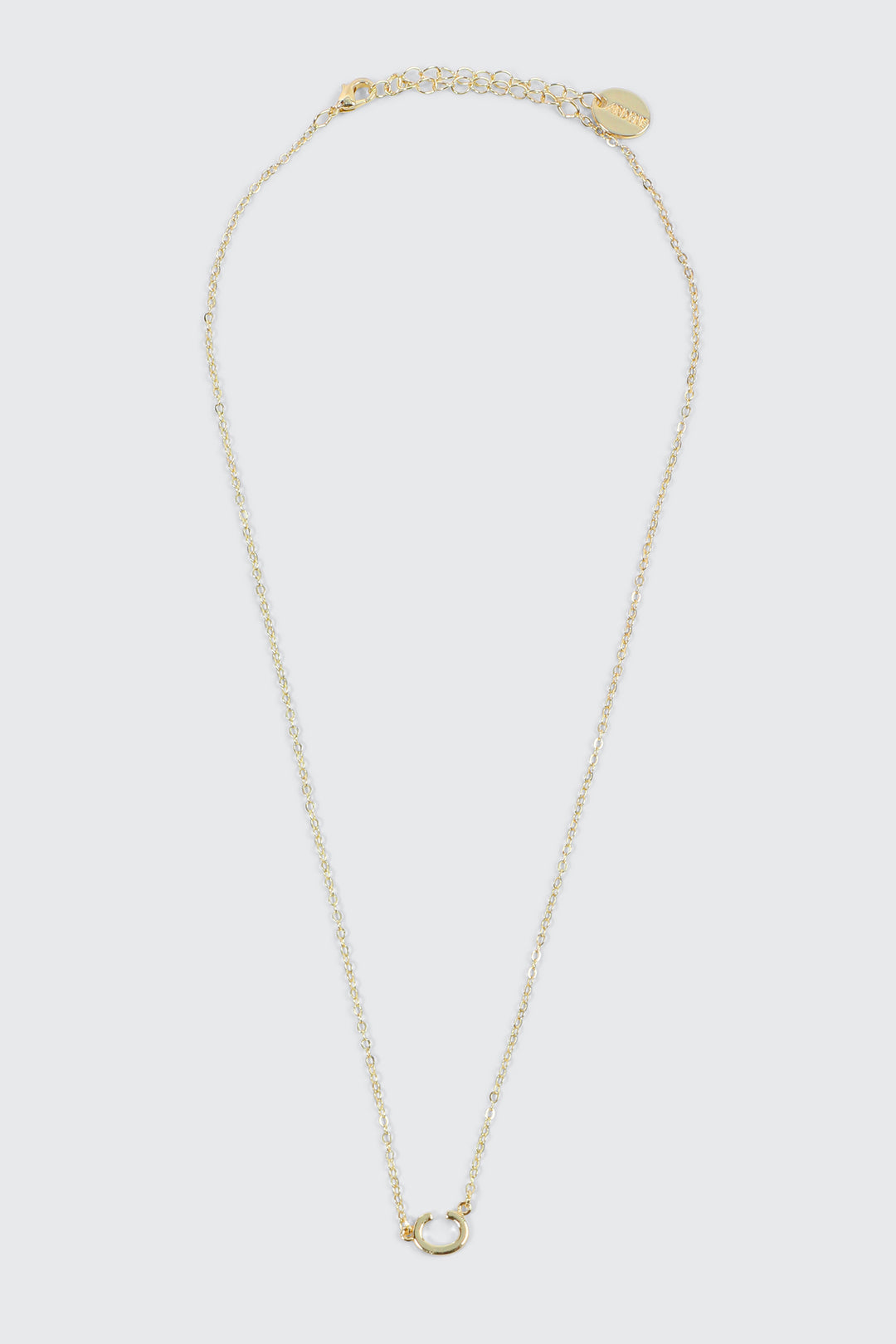 Collier initiale C plaqué or 14K