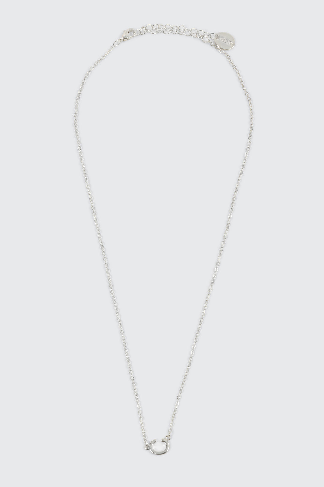 14K White Gold Plated Initial C Necklace