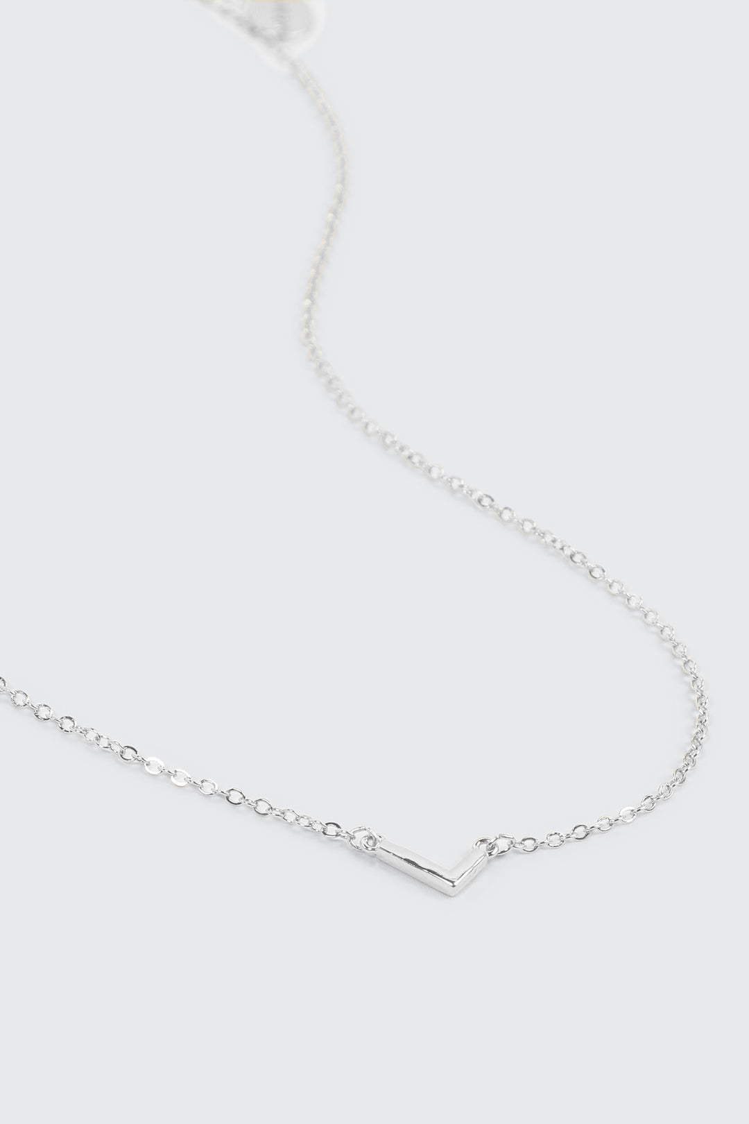 14K White Gold Plated Initial L Necklace