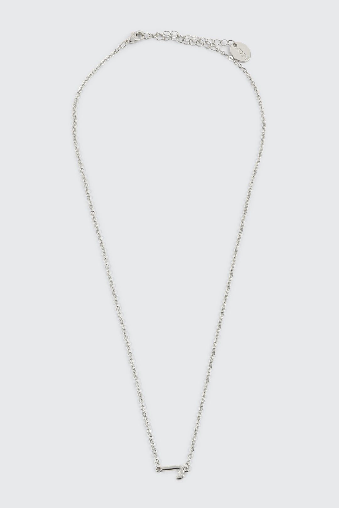Collier initiale J plaqué or blanc 14K
