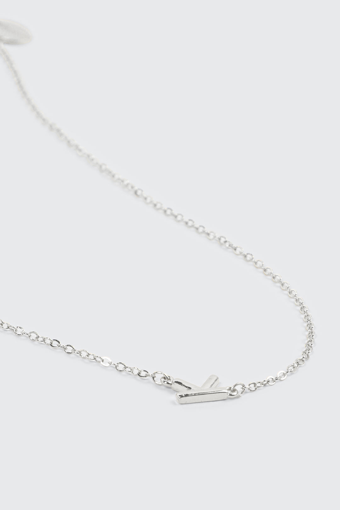 14K White Gold Plated Initial K Necklace