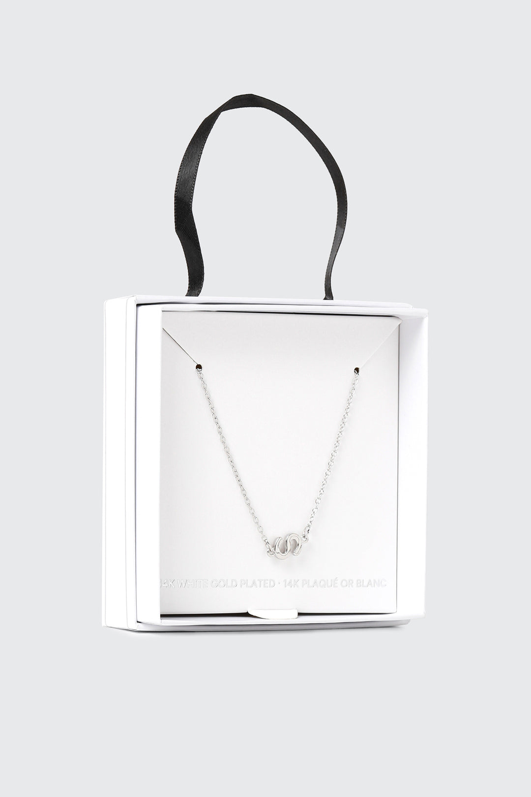 14K White Gold Plated Initial S Necklace