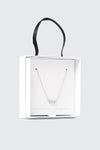 Collier initiale E plaqué or blanc 14K