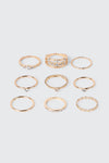 Lot de 9 bagues assorties